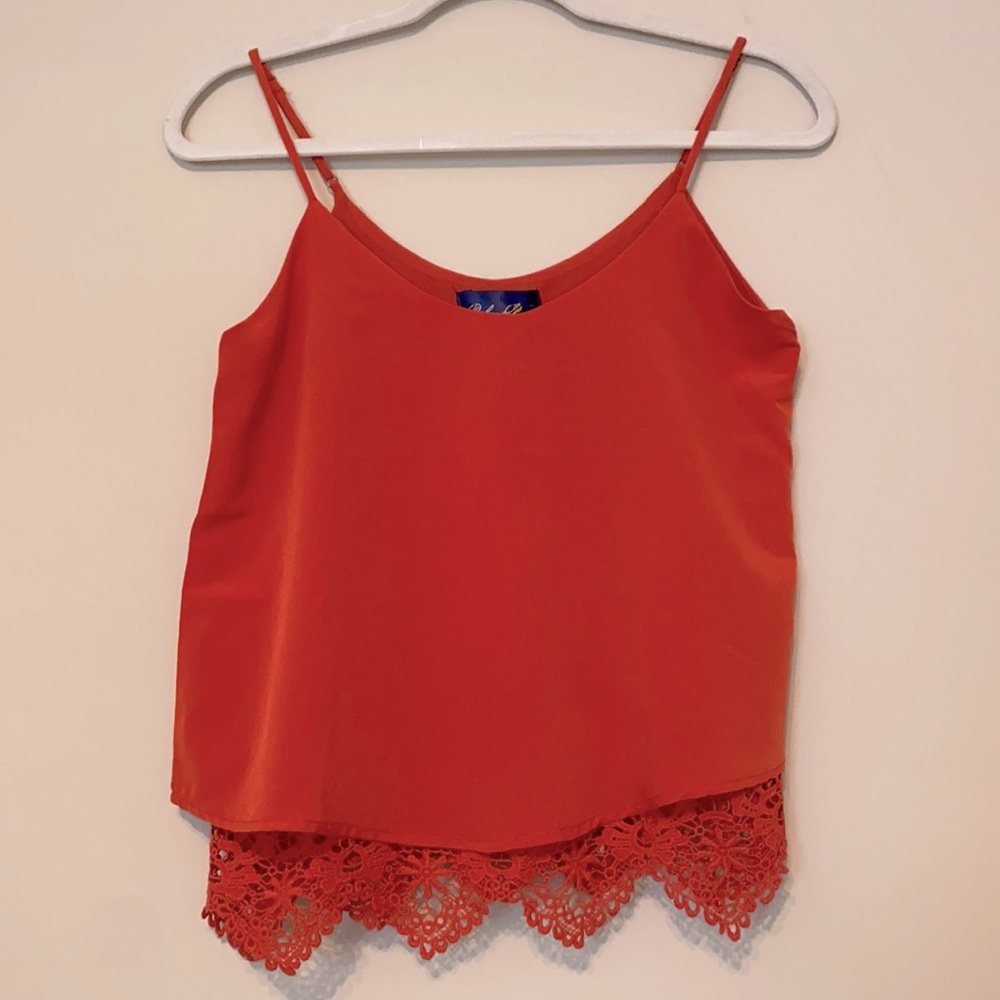 Orange spaghetti strap tank top